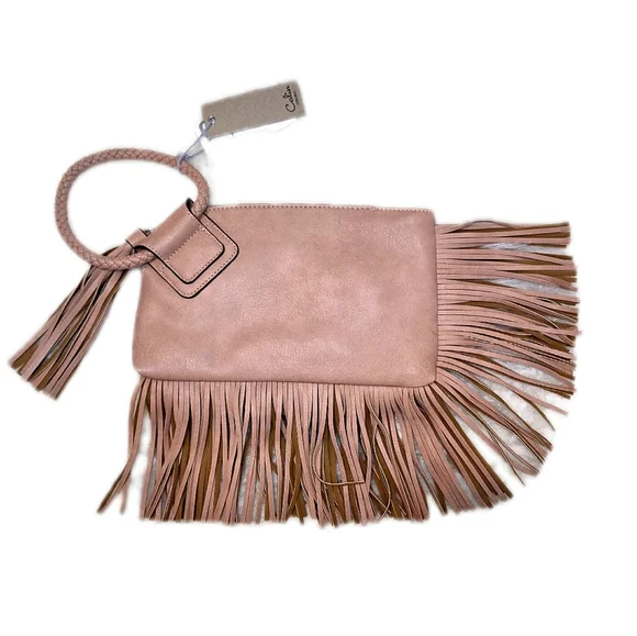 NWT Chic Vegan Fringe Bag in Pink - Picture 1 of 7